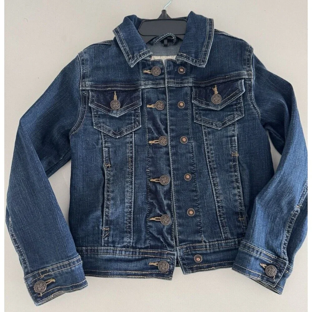 Copper Key Girls toddler Denim Jacket Size 2T Long Sleeve Pockets jean spring